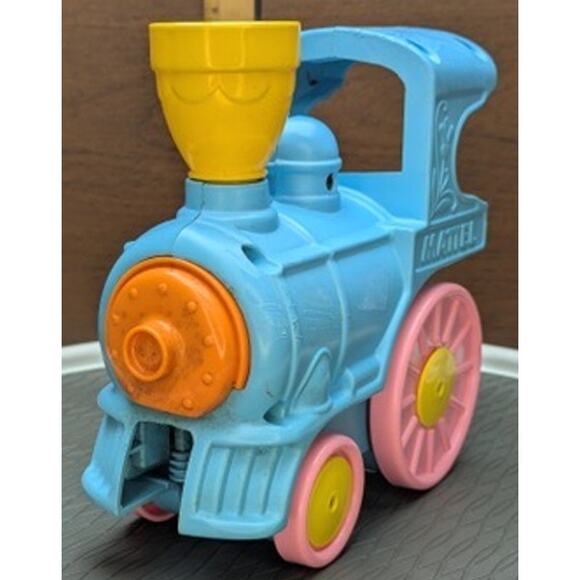 Vintage 70s Musical Mattel Train Crib Rail Sitter Runner Moving Toy Infant Baby - Picture 2 of 12